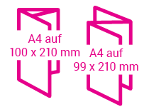 Falzkarte A4 auf DIN Lang